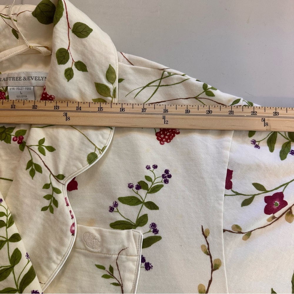 Vtg Crabtree & Evelyn Floral Cotton Robe L Long Wrap Cottagecore * New But READ - Picture 8 of 15